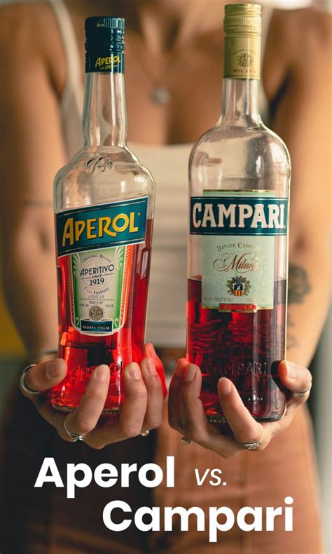 Aperol vs campari. The taste of Campari is way more bitter than the sweeter and lighter Aperol. The robust nature of Campari makes it a common ingredient in many classic and craft cocktails. Aperol and Campari can be enjoyed on their own, with a splash of soda water, or in cocktails. Table Of Contents. Key Takeaways. What’s the Difference Between Campari ... 