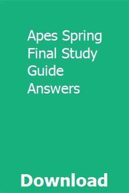 Apes spring final study guide answers. - American government midterm study guide with answers.