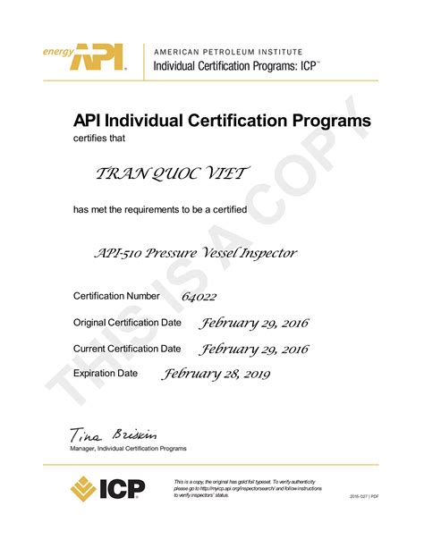 Api 510 Certification