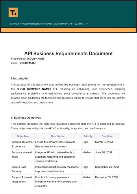 Api business requirements document template.  By following a template-based...