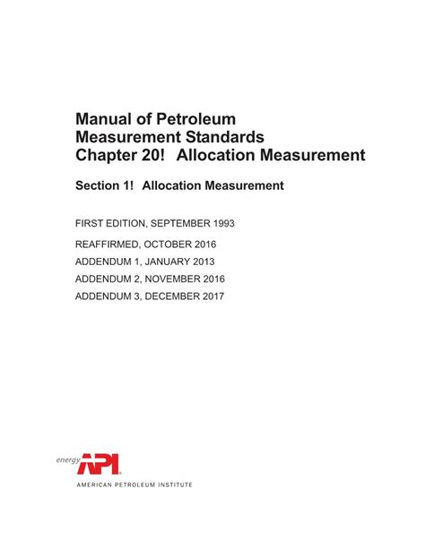 Api manual of petroleum measurements standard. - Godt hus at bo i ...