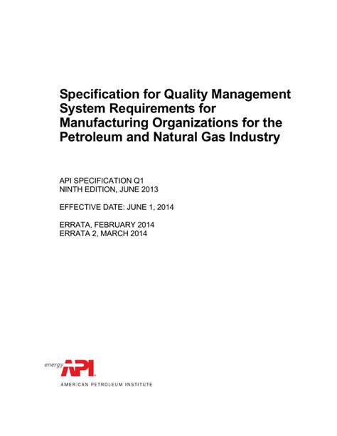 Api q1 quality manual 9th edition. - Bmw tis manuali di riparazione online e90.