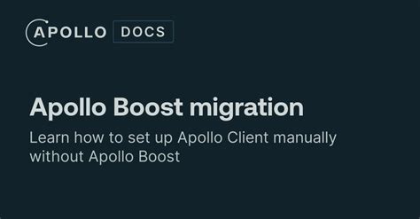 Apollo Boost migration - Apollo GraphQL Docs