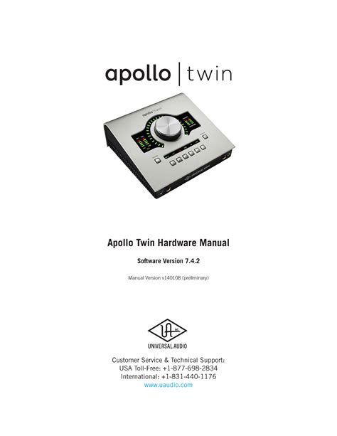Apollo twin manual.  Refer to the Apollo Software Manual to learn how ...