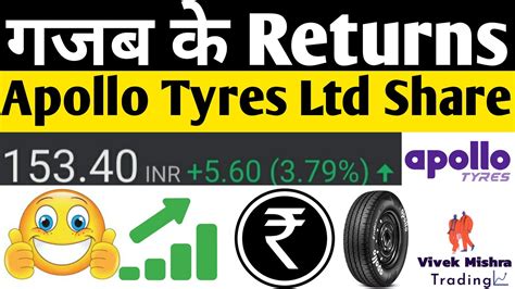 Apollo tyres ltd stock price. Updated Jan 18. 2. 12. apollotyre NSE:APOLLOTYRE weekly chart : apollotyre buy @270-290 with sl 230 (closing basis) first target : 362.75 second target : 421 final target : 452 all target should be complete on or before 19 jan 2023. by paragonbroking. 