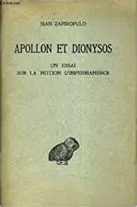 Apollon et dionysos, un essai sur la notion d'impermanence. - Lab manual answers for patton thibodeau.