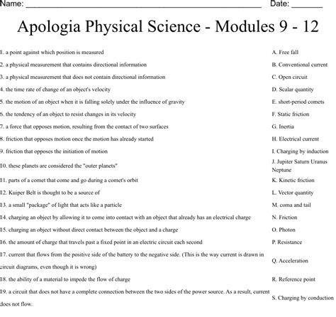 Apologia physical science module 10 study guide. - Shop manual for gc160 honda engine.