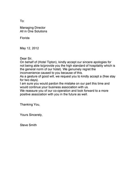 Apology Letter Templates