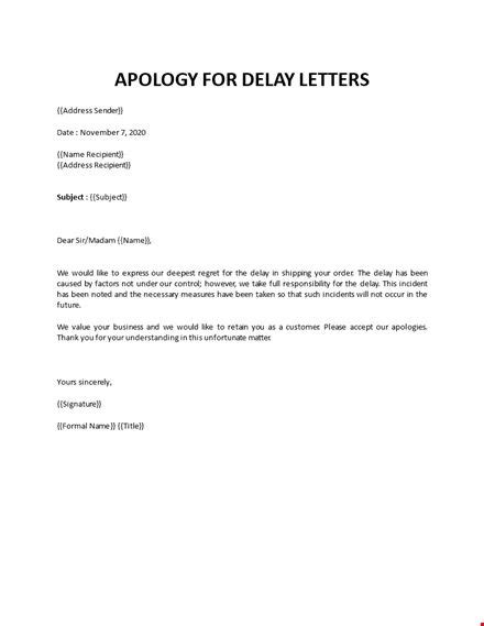 Apology letter to customer for delay in delivery - BizzLibrary.com