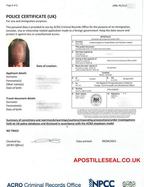 Apostille acro police certificate uk.  3-day processing with secure delivery an...