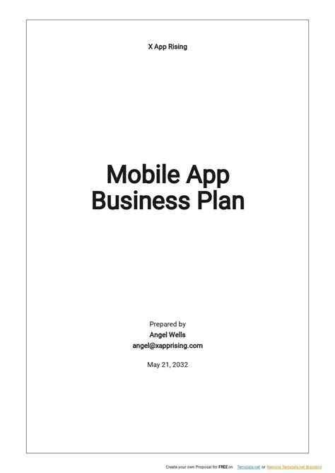 App Business Plan Template