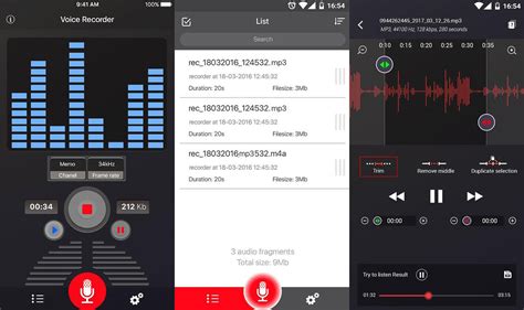 Audio recorder (Voice recorder, Sound recorder) is an application makes an easy audio recording experience. The app is optimized for the fastest start as possible and helps not to miss important sound for the user. In settings, select sample rate, bitrate (for AAC only) and stereo or mono. Selected preferences directly affect on record file size..