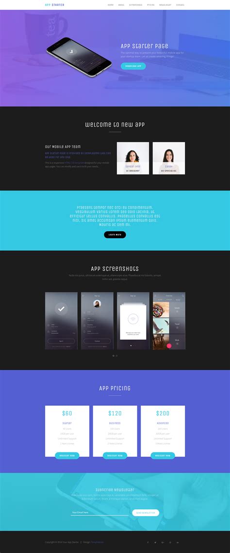 AppStarter App HTML5 Responsive Website Template
