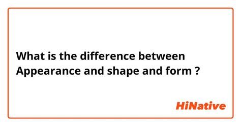 Appearance vs. Shape the difference - CompareWords