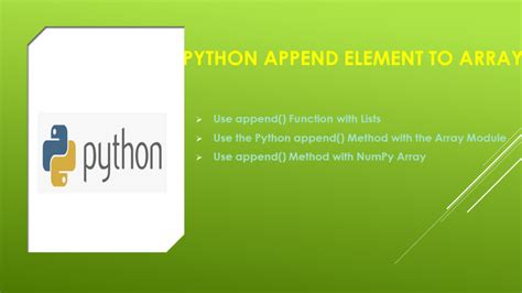 Append array to array python.  In this case, it ensures the creation of ...