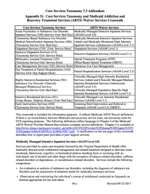 Appendix B: Core Services Taxonomy and Medicaid …