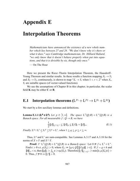 Appendix E Interpolation Theorems