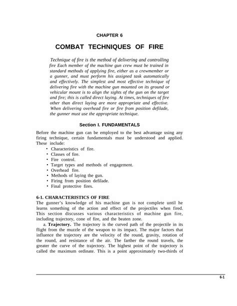 Appendix F - Combat Techniques of Fire