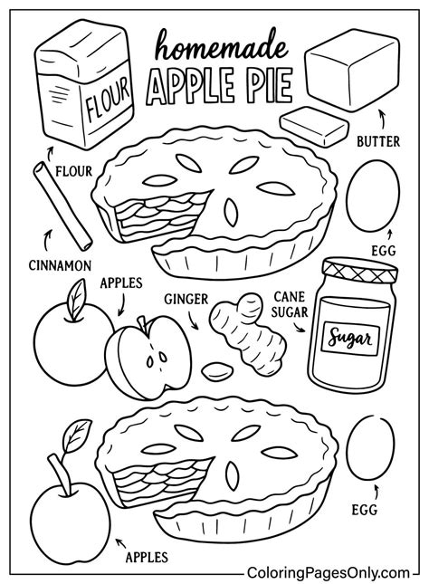 Apple Pie Coloring Shee