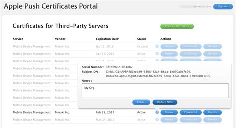 Apple Push Certificate renewal for Cisco Meraki MDM - YouTube