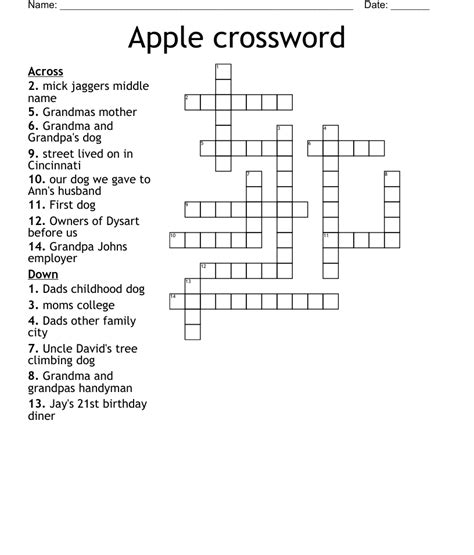 Today's crossword puzzle clue is a cryptic one: Apple as
