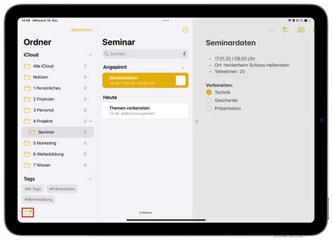 Apple iPad Notizen schreiben