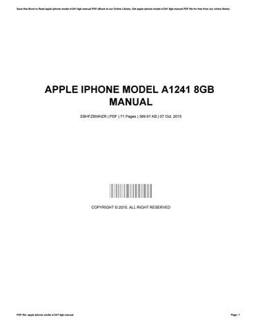 Apple iphone model a1241 8gb manual. - Mumu (alta mar- aventuras/ open sea- adventures).