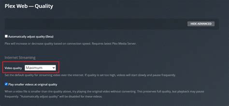 Apple tv plex settings.  Go to Settings > Plex Web > Quality and set Video Qualit...