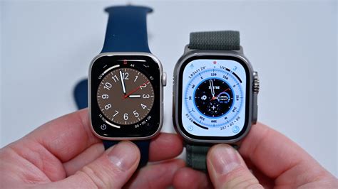 Apple Watch Series 9. Apple Watch Ultra 2. Size. 41 and 45mm. 49mm. Weight: 31 to 51 grams depending on model: 61 grams: Display. Flat. Curved. Battery: 18 hours with typical use / 36 hours on low .... 