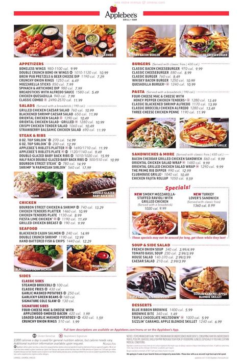The Menu for Applebee's Grill And Groton has 12 Dishes. Order from the menu or find more Restaurants in Groton..