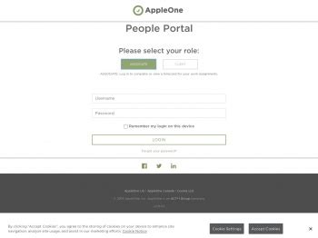 Appleone people portal. Remember my username. Sign In Forgot username/password ... 