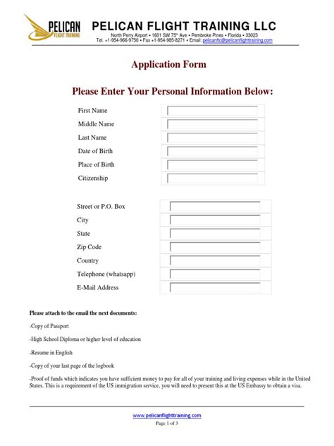 Application - Pelican Flight Training