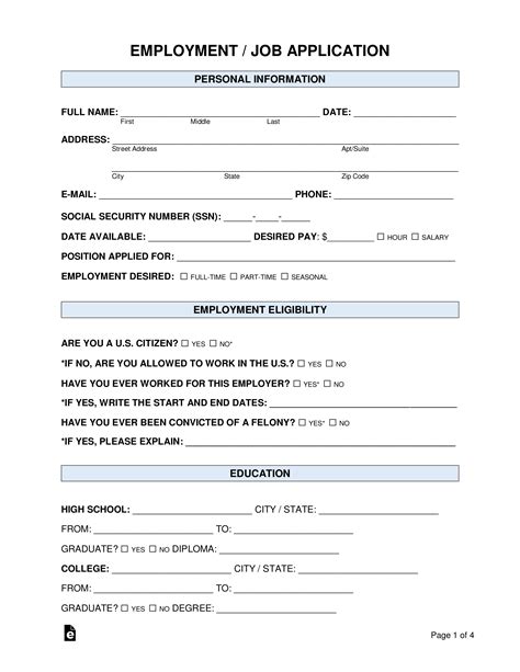Application Form Job Application Form Oregon