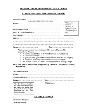 Application Form Waec Ghana
