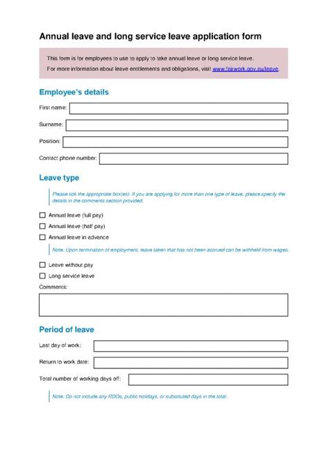 Application Format Pdf 48600 Leave Application Form