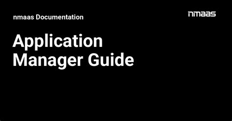 Application Manager Guide