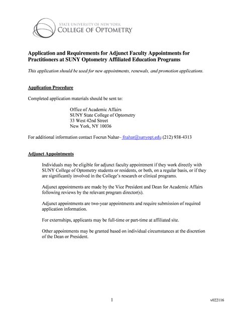Application Requirements College of Optometry