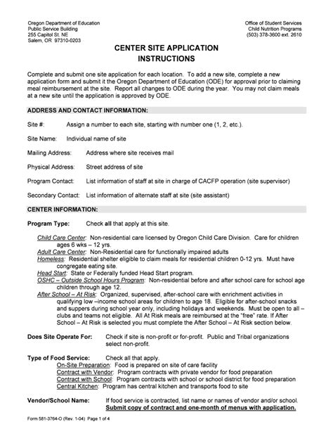 Application Requirements and Instructions - Oregon