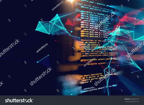 Application abstract programming code PowerPoint Template Application