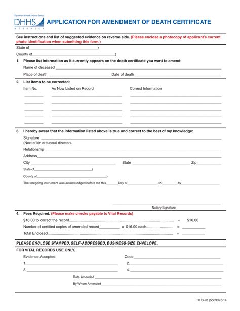 Application for Amendment of Death Certificate DocsLib