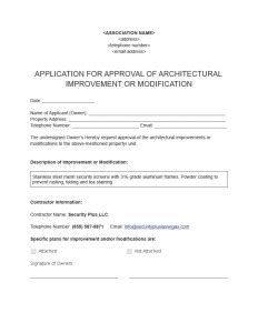 Application for Approval of Architectural Improvement or Modification HOA Member Services