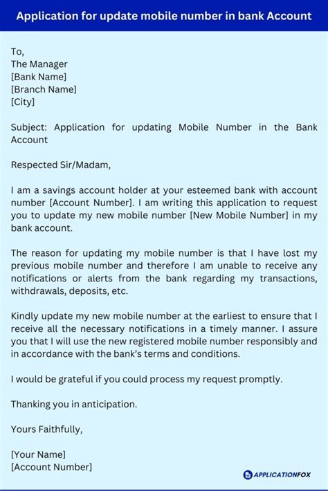 Application for Change Mobile Number in Bank in 2023 Letter writing
