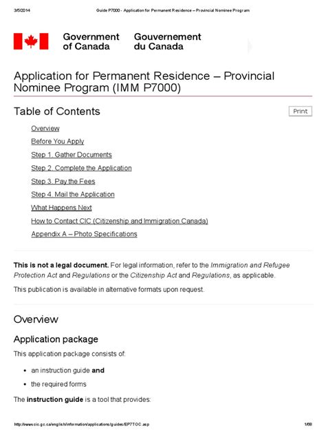 Application for Permanent Residence – Provincial Nominee ... - Canada