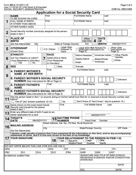 Application for a Social Security Card Free Download
