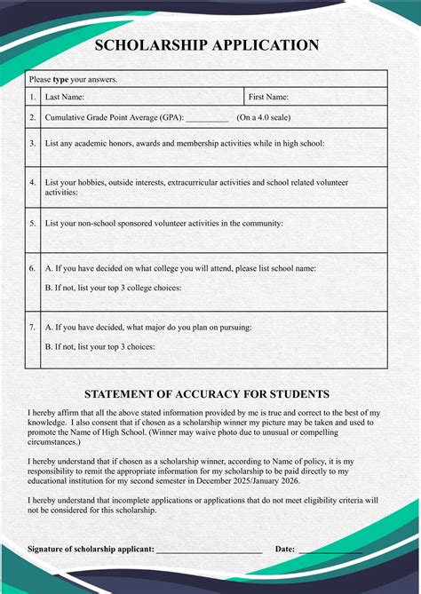 Application for a scholarship.  For Step 2 Complete the system applica...