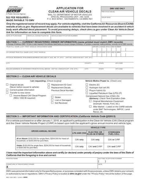 Application for clean air vehicle decals: Fill out & sign online