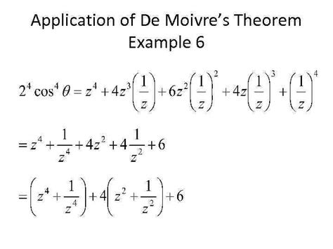 Application of de moivre's theorem