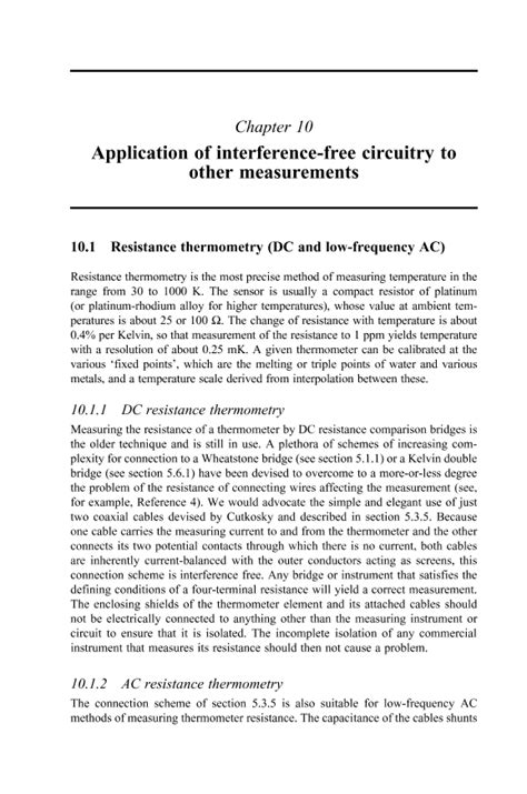 Application of interference-free circuitry to other measurements