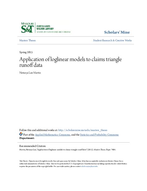 Application of loglinear models to claims triangle runoff data