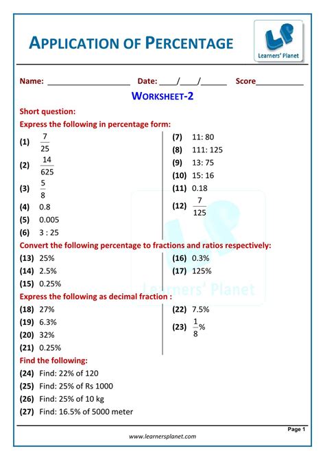 ApplicationofPercentageWorkbook1